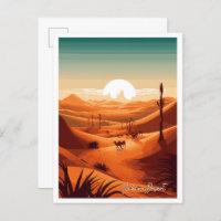 Illustration de voyage vintage Sahara Desert Art