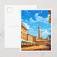 Illustration de voyage vintage Siena Italie