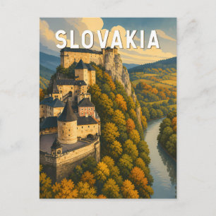 Carte Postale Illustration de voyage vintage sur la Slovaquie