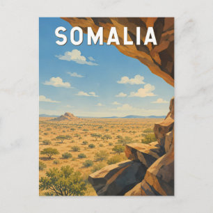 Carte Postale Illustration de voyage vintage sur la Somalie