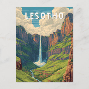 Carte Postale Illustration de voyage vintage sur le Lesotho