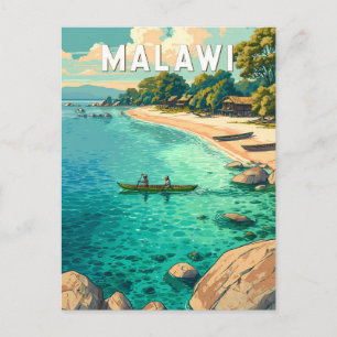Carte Postale Illustration de voyage vintage sur le Malawi