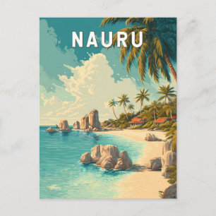 Carte Postale Illustration de voyage vintage sur Nauru