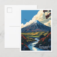 Illustration de voyage vintage Taranaki Nouvelle-Z
