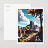 Illustration de voyage vintage Trier Allemagne