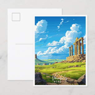 Carte Postale Illustration de voyage vintage Volubilis Maroc