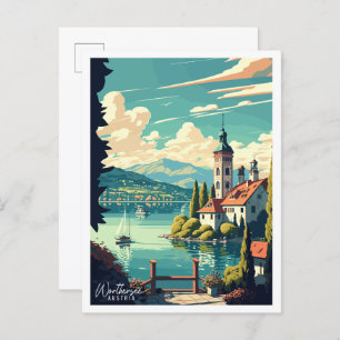 Carte Postale Illustration de voyage vintage Worthersee Austria