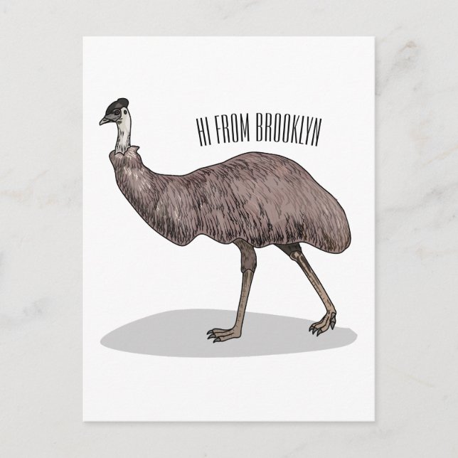 Carte Postale Illustration d'Emu bird (Devant)
