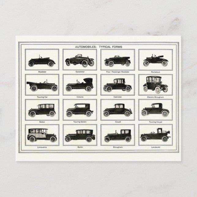 Carte postale - Illustration des automobiles Vinta (Devant)