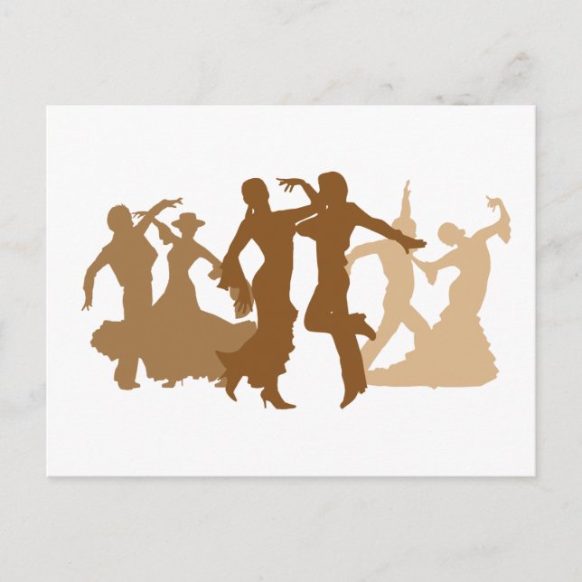 Carte Postale Illustration des danseurs de flamenco (Devant)
