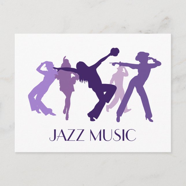Carte Postale Illustration des danseurs de jazz (Devant)