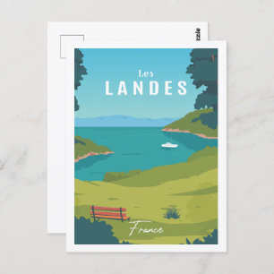 Carte Postale Illustration des lieux de voyage les Landes France