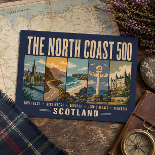 Carte Postale Illustration des monuments de la North Coast 500 e
