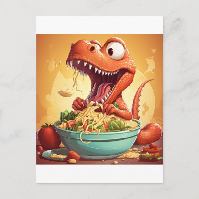 Carte Postale Illustration des nouilles de dinosaure (Devant)