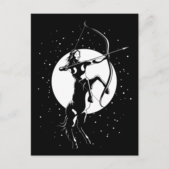 Carte Postale Illustration des signes zodiaques - Sagittarius (Devant)