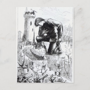 Carte Postale Illustration des "voyages de Gulliver"