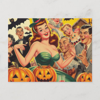 Carte Postale Illustration d'Halloween vintage