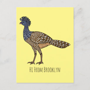 Carte Postale Illustration d'oiseau de curassow