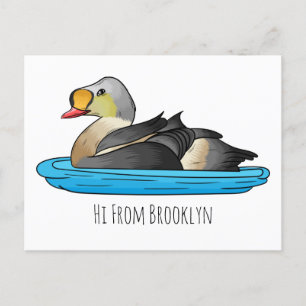 Carte Postale Illustration d'oiseau de l'eider King