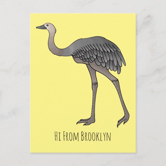 Carte Postale Illustration d'oiseau de rhée (Devant)