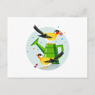 Carte Postale Illustration d'oiseau - goldfinch Postcard