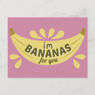 Carte Postale Illustration drôle de banane Je suis banane pour v