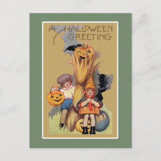 Carte Postale Illustration drôle d'Halloween vintage