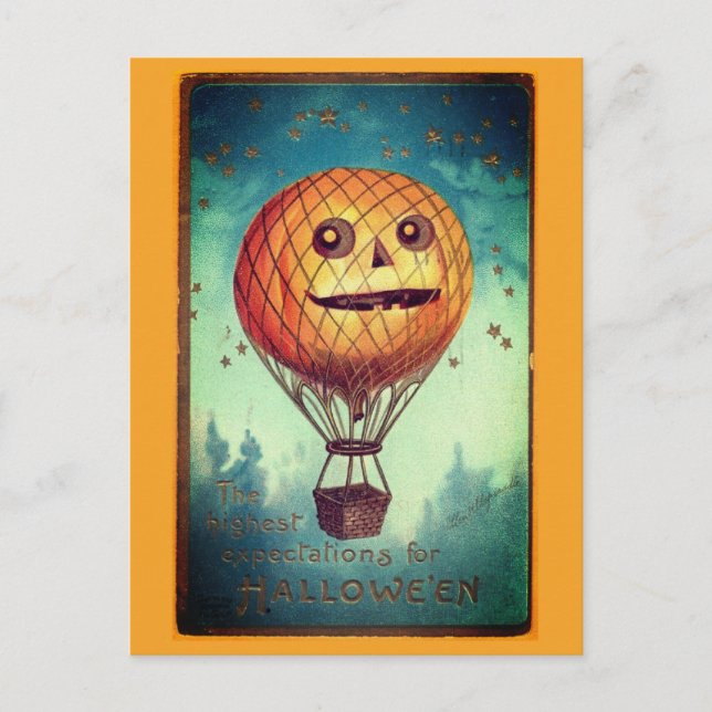 Carte Postale Illustration drôle d'Halloween vintage (Devant)