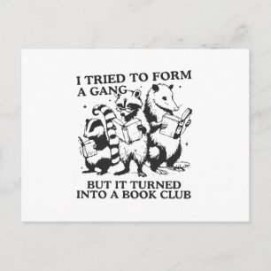 Carte Postale Illustration du club de lecture des animaux nerds