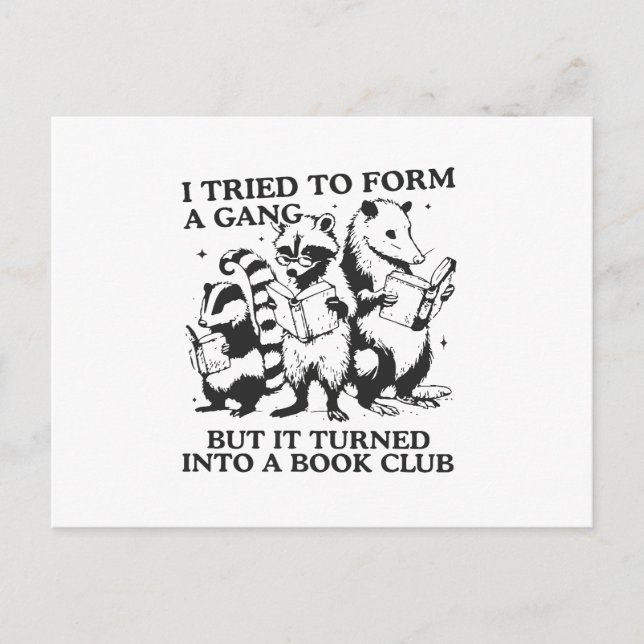 Carte Postale Illustration du club de lecture des animaux nerds  (Devant)