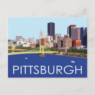 Carte Postale Illustration du cool Pittsburgh Skyline Computer