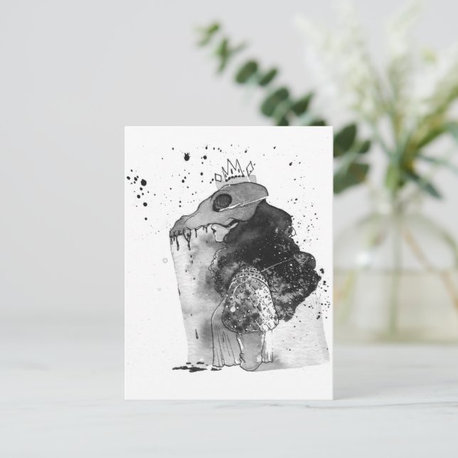 Carte Postale Illustration du crâne et des os (Debout devant)