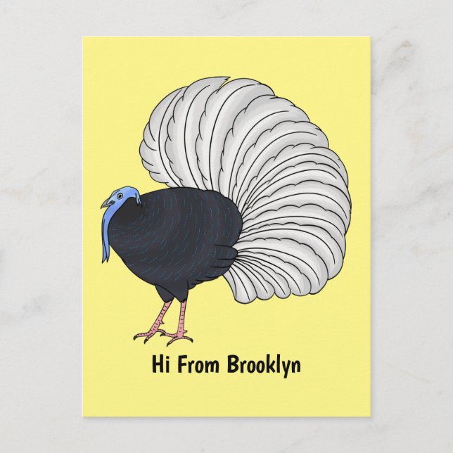 Carte Postale Illustration du faisan de Bulwer (Devant)