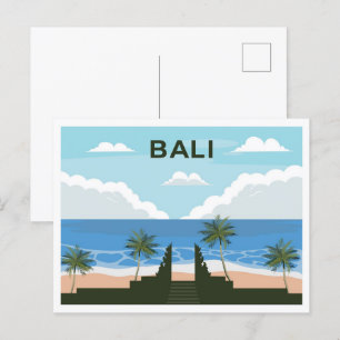 Carte Postale Illustration du lieu de voyage Bali Indonésie