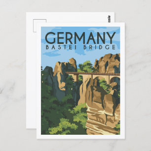 Carte Postale Illustration du lieu de voyage du pont Bastei Alle