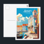 Carte Postale Illustration du lieu de voyage vintage Aveiro Port<br><div class="desc">Illustration du lieu de voyage vintage Aveiro Portugal</div>