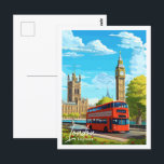 Carte Postale Illustration du lieu de voyage vintage de Londres<br><div class="desc">Illustration du lieu de voyage vintage de Londres Angleterre</div>