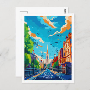 Carte Postale Illustration du lieu de voyage vintage Irlande de