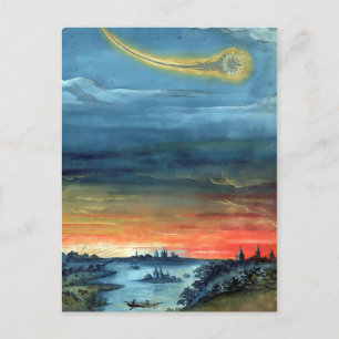 Carte Postale Illustration du livre de comète vintage Aczime