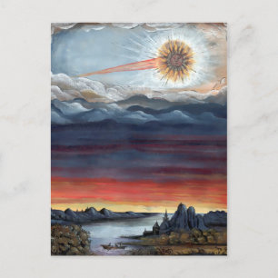 Carte Postale Illustration du livre de comète vintage Rosa