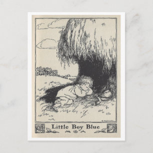 Carte Postale Illustration du livre vintage Petit garçon bleu