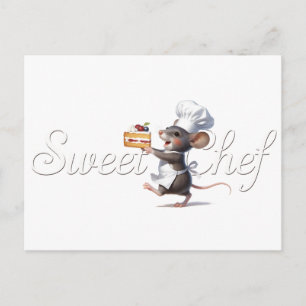 Carte Postale Illustration du logo de la souris "Sweet Chef"