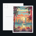 Carte Postale Illustration du Miami Florida Art Vintage voyage<br><div class="desc">Miami Florida Art Vintage illustration du lieu de voyage</div>