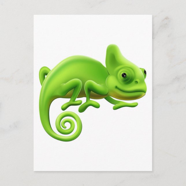 Carte Postale Illustration du mignon Chameleon (Devant)