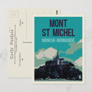 Carte Postale Illustration du Mont Saint Michel France