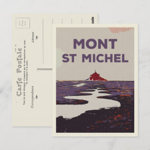Carte Postale Illustration du Mont Saint Michel France