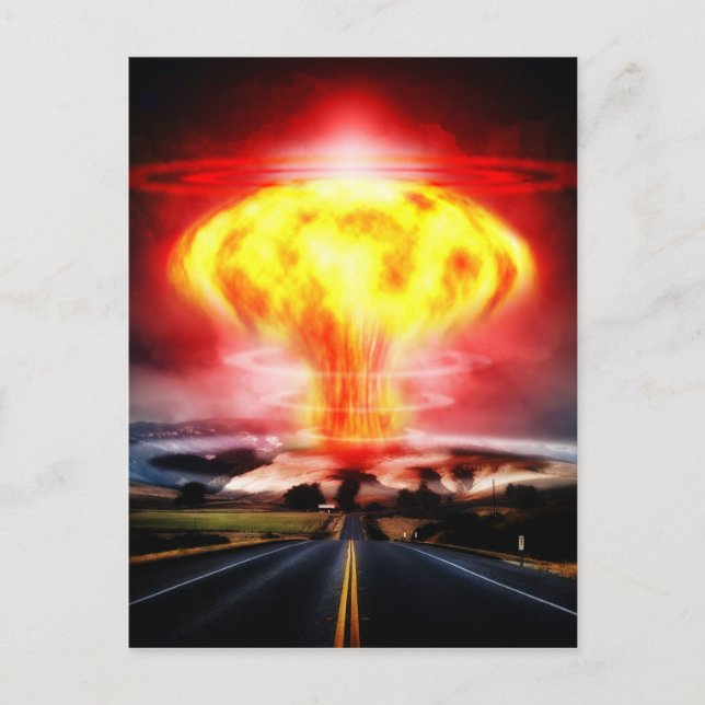 Carte Postale Illustration du nuage de champignons d'explosion n (Devant)