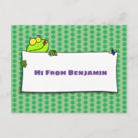Illustration du panneau de grenouille verte mignon