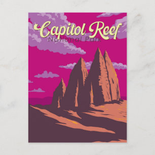Carte Postale Illustration du parc national Capitol Reef Art de