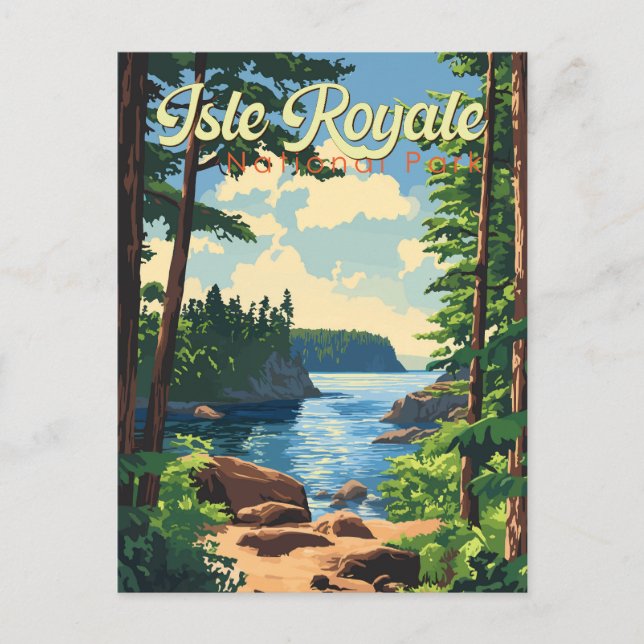 Carte Postale Illustration du parc national de l'Isle Royale Art (Devant)